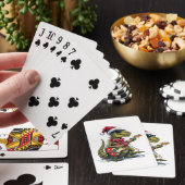 Dinosaur Gitaar Speler Xmas Pokerkaarten (Insitu)