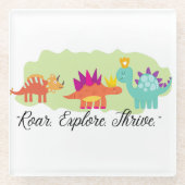 Dinosaur Glazen Onderzetter (Voorkant)