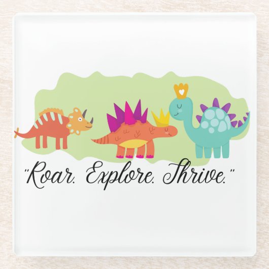 Dinosaur Glazen Onderzetter (Voorkant)