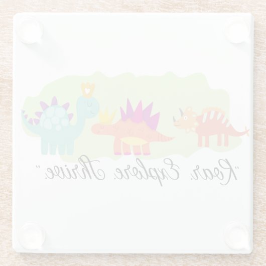 Dinosaur Glazen Onderzetter (Achterkant)