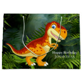 Dinosaur Gold T Rex Groot Cadeauzakje (Voorkant)