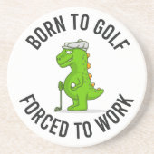 Dinosaur golfer, geboren uit golf om grappig te we zandsteen onderzetter (Voorkant)
