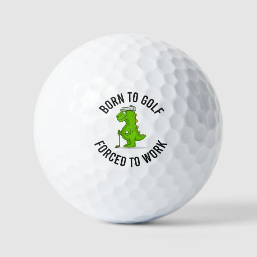 Dinosaur golfer, geboren uit golf om te werken golfballen (Voorkant)