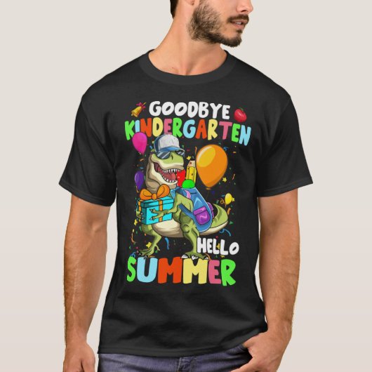 Dinosaur Goodbye Kindergarten Hello Summer Graduat T-shirt (Voorkant)