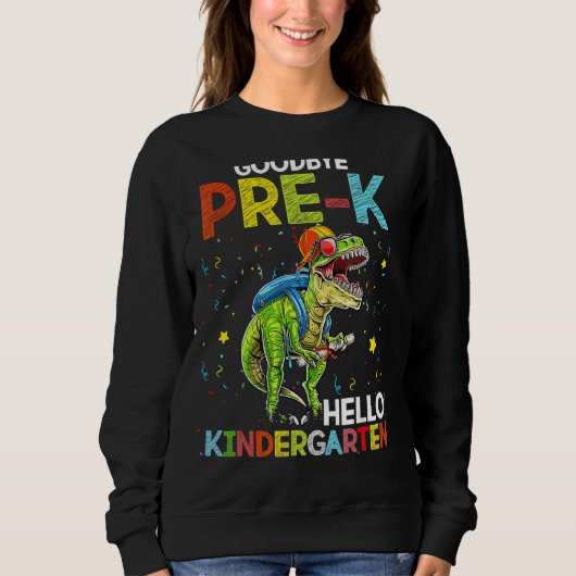 Dinosaur Goodbye Pre-K Hallo Kindergarten Afgelope Trui (Voorkant)