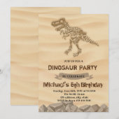 Dinosaur graffiojarig uitnodiging (Voorkant / Achterkant)