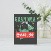 Dinosaur Grandma Birthday Boy Briefkaart (Staand voorkant)