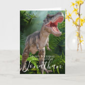 Dinosaur Grandson Birthday-kaart Kaart (Gele Bloem)