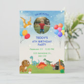 Dinosaur graven Dino Verjaardag Uitnodigingen (Staand voorkant)