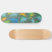 Dinosaur Green Blue Dino boys Playful Persoonlijk Skateboard (Horizontaal)