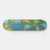 Dinosaur Green Blue Dino boys Playful Persoonlijk Skateboard (Horizontaal)