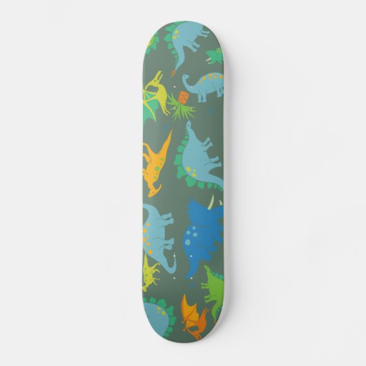 Dinosaur Green Blue Dino boys Playful Persoonlijk Skateboard (Voorkant)