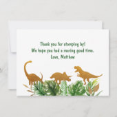 Dinosaur Green & Gold Birthday Hartelijk dank Bedankkaart (Achterkant)