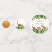 Dinosaur Green & Gold Safari Birthday Confetti (Achterkanten)