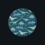 Dinosaur Green Magneet<br><div class="desc">Veel kleine dinosaurussen op een diepe groene achtergrond. Ideaal voor paleontologen. Originele kunst van Nic Squirrell.</div>