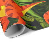 Dinosaur Green Oerwoud T Rex Kinder Cadeaupapier (Rol Hoek)