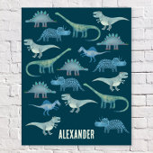 Dinosaur Green Personalized Poster