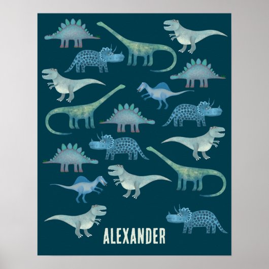 Dinosaur Green Personalized Poster (Voorkant)