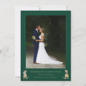 Dinosaur Green trouwfoto Dank u Bedankkaart (Voorkant)