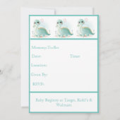 Dinosaur Green Waterverf Baby shower Kaart (Achterkant)