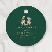 Dinosaur Green Wedding Custom Bedankjes Labels (Voorkant)