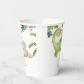 Dinosaur Greenery Floral White Paper Cups Papieren Bekers (Links)