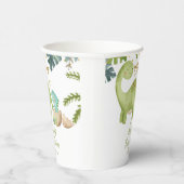Dinosaur Greenery Floral White Paper Cups Papieren Bekers (Rechts)