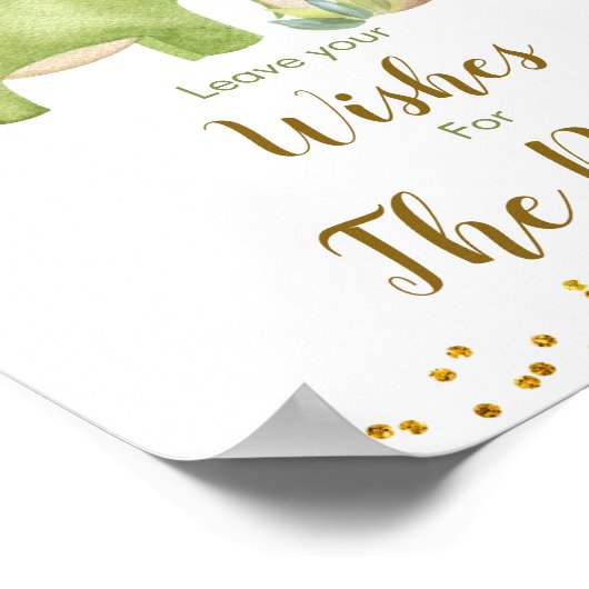 Dinosaur Greenery Floral wil Baby Poster (Hoek)