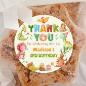 Dinosaur Greenery Verjaardag Sticker