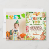 Dinosaur Greenery Verjaardagsfoto Dank u kaart (Voorkant)
