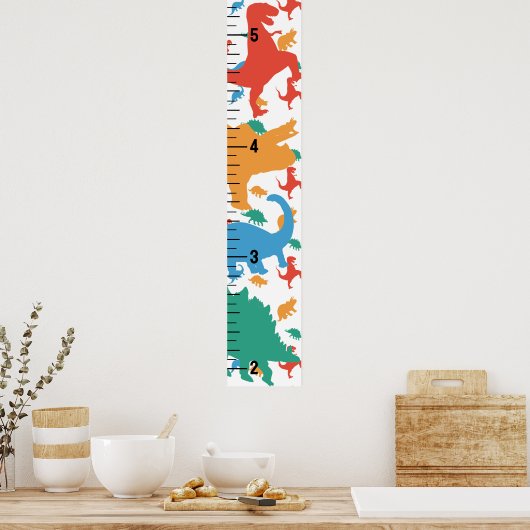Dinosaur Growth Chart Poster (Keuken)