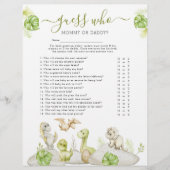 Dinosaur 'Guess Who' Baby shower spel Flyer (Voorkant)