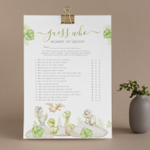 Dinosaur 'Guess Who' Baby shower spel