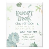 Dinosaur Guest Book Party Sign Foto Afdruk (Voorkant)