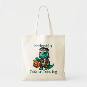 Dinosaur Halloween Trick or treat Canvas tas