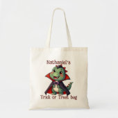 Dinosaur Halloween Trick or treat Canvas tas (Voorkant)
