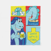 Dinosaur Hanukkah Fleece Blanket Deken (Voorkant)