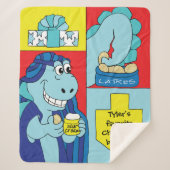 Dinosaur Hanukkah Sherpa Blanket/Medium Deken (Voorkant)
