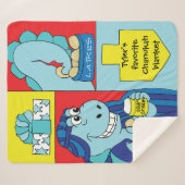 Dinosaur Hanukkah Sherpa Blanket/Medium Sherpa Deken (Voorkant (horizontaal))