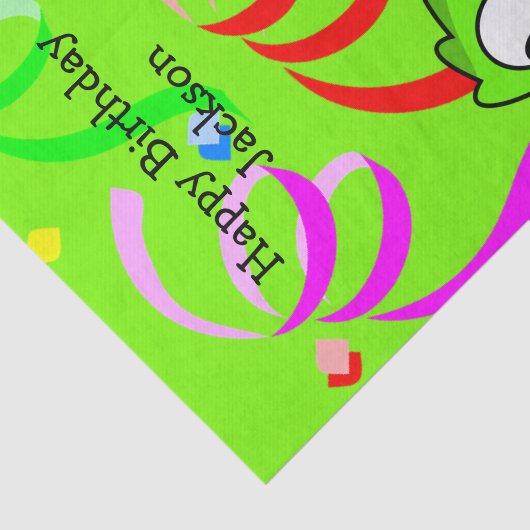 Dinosaur Happy Birthday-discussiestuk Tissuepapier (Detail)