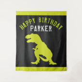 Dinosaur Happy Birthday - Gepersonaliseerd Wandkleed (Voorkant)