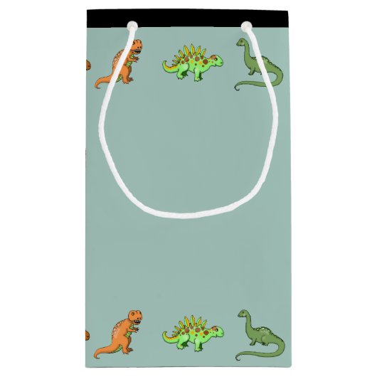 Dinosaur Happy Birthday Gepersonaliseerde tas Klein Cadeauzakje (Achterkant)