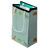 Dinosaur Happy Birthday Gepersonaliseerde tas Klein Cadeauzakje (Achterkant Gekanteld)