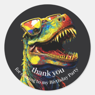 Dinosaur Happy Birthday Hartelijk dank Ronde Sticker