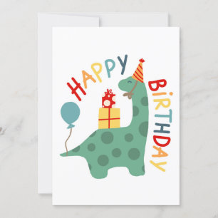 Dinosaur Happy Birthday Kaart voor Kids Dino Party
