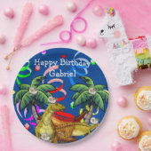Dinosaur Happy Birthday Paper Borden Papieren Bordje (Feest)