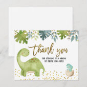 Dinosaur Hartelijk dank Bedankkaart (Voorkant / Achterkant)