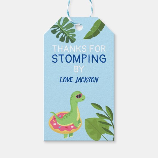 Dinosaur Hartelijk dank dat u het woord hebt gevoe Cadeaulabel (Voorkant)