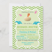 Dinosaur Hatching Baby shower Invitation Kaart (Voorkant)