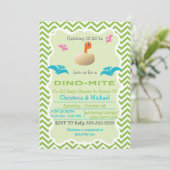 Dinosaur Hatching Baby shower Invitation Kaart (Staand voorkant)